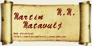 Martin Matavulj vizit kartica
